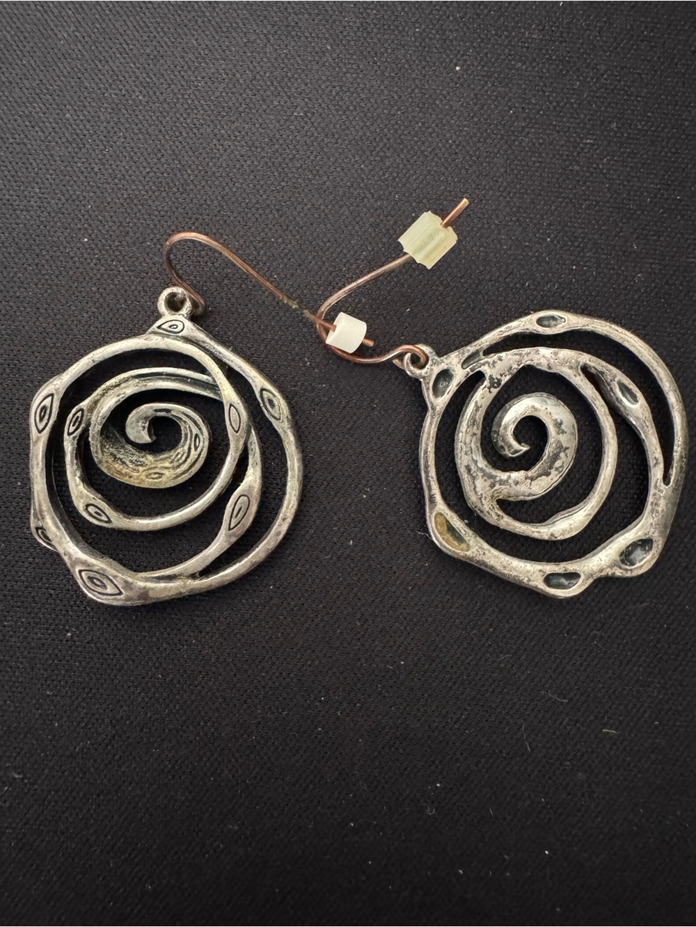 Handcrafted Silver-Tone Spiral Drop Earrings - Women Jewelry
